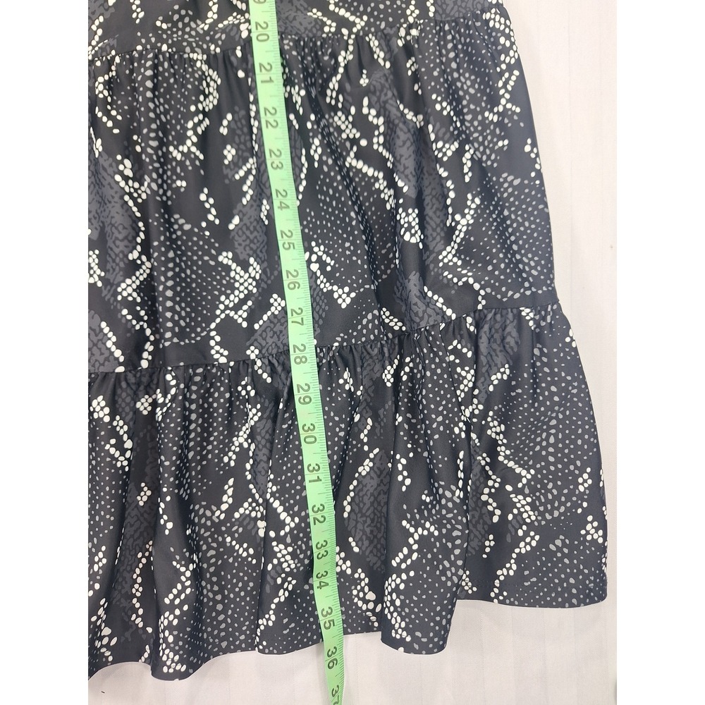 Jude Connally Black White Snakeskin Print Tiered Mini Dress Jude Cloth Medium - Picture 4 of 7